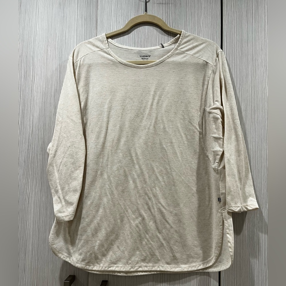 Toad & Co Ember 3/4 Sleeve Tee in Oatmeal – Women's Medium